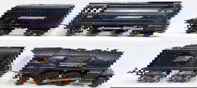 Lionel Prewar O Gauge Black 258 Locomotive/ 262 Black Tender/238 Black Locomotive/2265W Black Tender