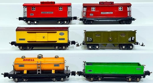 Lionel Prewar O Gauge Six (6) Assorted Freight Cars