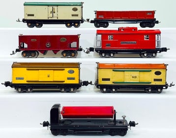 Lionel Prewar O Gauge Seven (7) Assorted Freight Cars