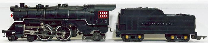 American Flyer Prewar O Gauge 432 Black Locomotive and Tender