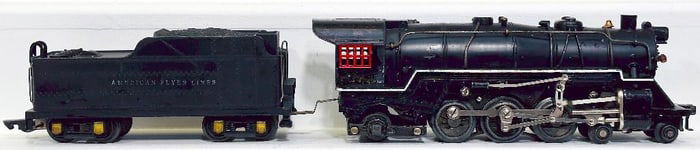 American Flyer Prewar O Gauge 43296 black Locomotive and Tender
