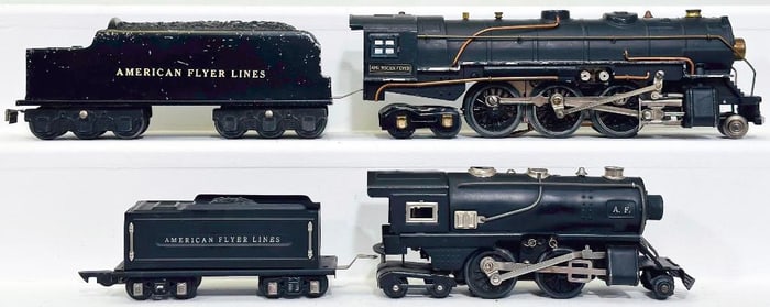 American Flyer Prewar O Gauge 2 - 6 - 4 1680 Locomotive and Tender/ 2 - 4 - 4 Locomotive and Tender