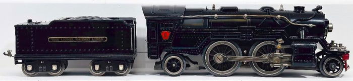 Lionel Prewar Standard Gauge 1835E Black Locomotive and Black Tender