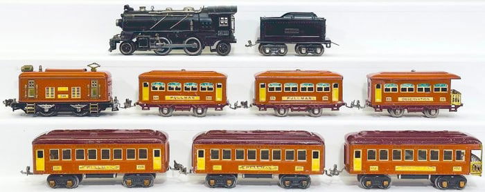 Lionel Prewar O Gauge 261E Black Locomotive and 8 Wheel Black Tender with 610 - 610 - 612/ 248 Loco