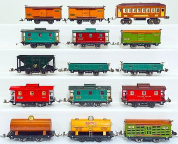 Lionel Prewar O Gauge Fourteen (14) Assorted Freight Cars