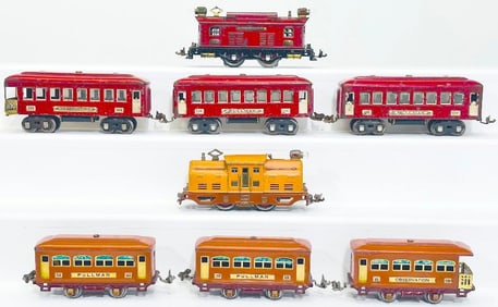 Lionel Prewar O Gauge Macy's Special Electric Locomotive 450 red with 610 - 610-612/ 252 Orange Loco
