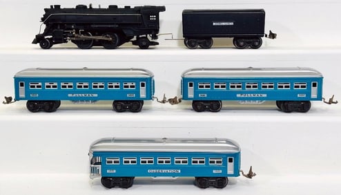 Lionel Prewar O Gauge 1684 Black Locomotive and 1664T Black Tender with 1630-1630 - 6031