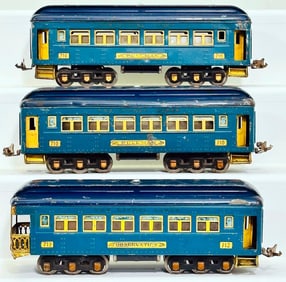 Lionel Prewar O Gauge 710- 710 - 712 6 wheel truck Two-Tone Blue Passenger Cars