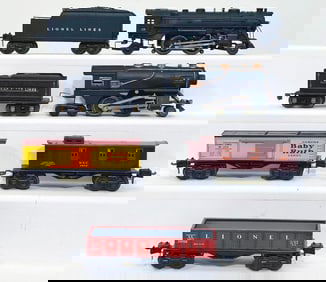 Lionel Prewar O Gauge 229 black Locomotive and 1666T Tender with 2679- 2677-2682/4602 American Flyer