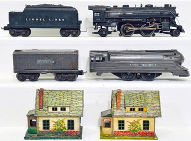 Lionel Prewar O Gauge 1688 Gunmetal Locomotive and Tender/229 Black Locomotive and 2666T Tender