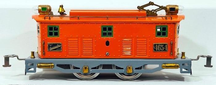 American Flyer Prewar Wide Gauge 4654 Orange Electric Locomotive