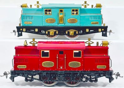 Ives Prewar Wide Gauge Red 3241R and Cadet Blue 3242R