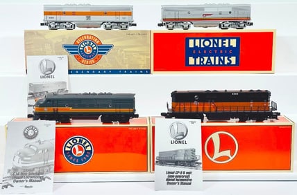 Lionel Modern O Gauge Santa Fe Nonpowered F  -   3B Unit/Milwaukee GP  -   9 -  Nonpowered B  -