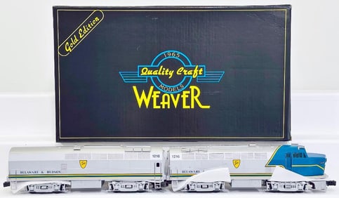 Weaver Models Modern O Gauge Delaware and Hudson Baldwin Sharknose A/B Diesel Set Boxed