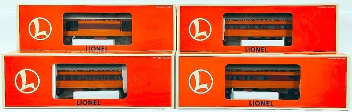 Lionel Modern O Gauge Milwaukee Road Four (4) Assorted Passenger Cars Boxed