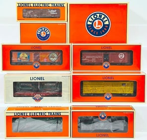 Lionel Modern O Gauge Archive Collection 6464 Box Car 3 Pack and Eight (8) Assorted Freight Cars