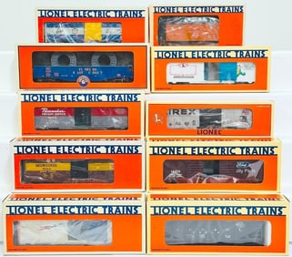 Lionel Modern O Gauge Ten (10) Assorted Freight Cars Boxed