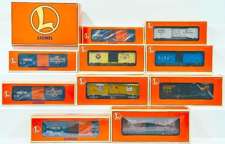 Lionel Modern O Gauge 1997 Lionel Centennial Series Hi -  Cube Box Car 4 -  Car Set and Six (6) Cars
