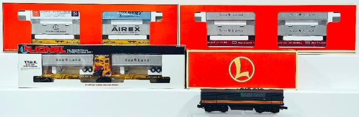 Lionel Modern O Gauge Milwaukee Road F -  3 B Unit/Sealand TTOX Flat Car Set/6840 Lionel Doublestack