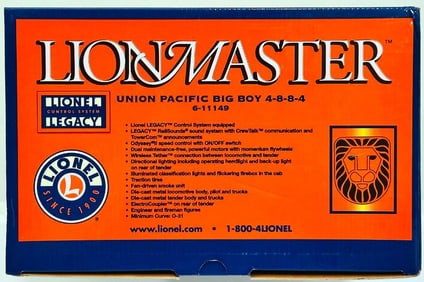 Lionel Modern O Gauge Lionmaster Union Pacific Big Boy 4  -   8  -   8  -   4 Locomotive and Tender