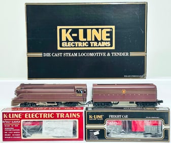 K - Line Modern O Gauge PRR Torpedo Semi - Scale Diecast Streamlined Pacific Steam Engine/Diecast