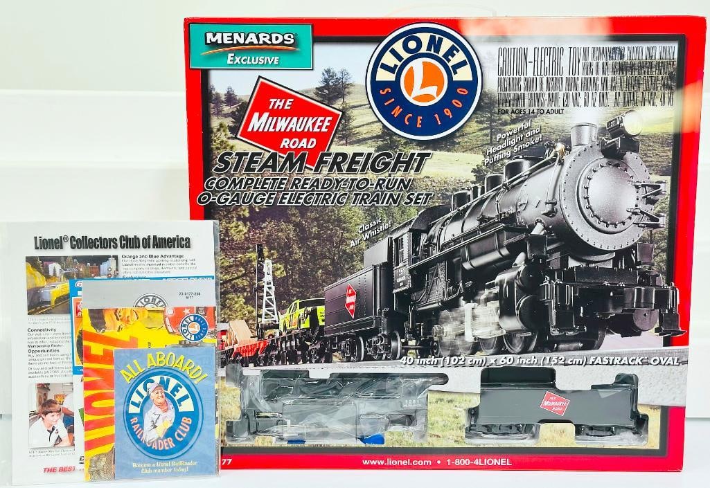 Lionel Modern O Gauge Milwaukee Road Steam Freight Set Menards Exclusive #6  -   30177 Boxed (1 of 3)