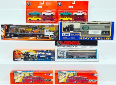 Lionel Modern O Gauge Lionel Tractor and Green Rig/Corgi Lionel Truck and Trailer/Corgi Classics