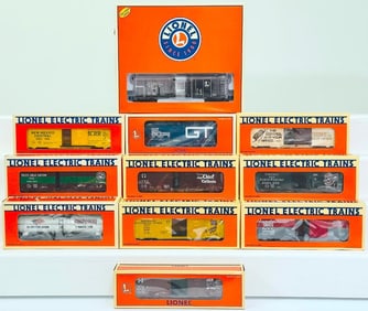 Lionel Modern O Gauge Eleven (11) Assorted Freight Cars Boxed