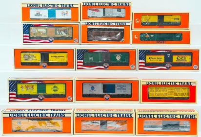 Lionel Modern O Gauge Fifteen (15) Assorted Freight Cars Boxed