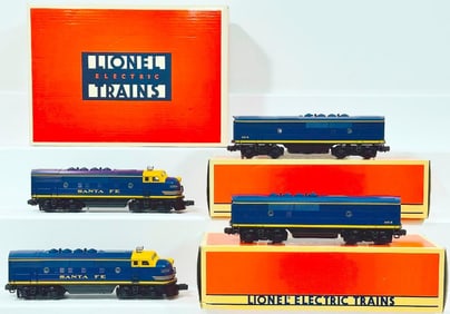 Lionel Modern O Gauge Santa Fe F3 A - A Diesel Units and ATSF F  -   3 B Unit with Rail Sounds II TM