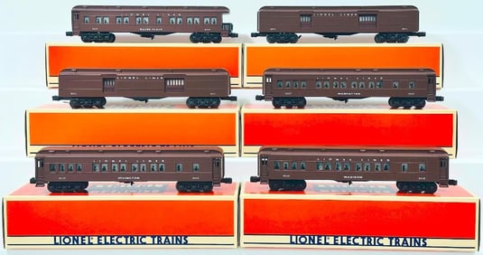 Lionel Modern O Gauge Six (6) Assorted Madison Cars Boxed