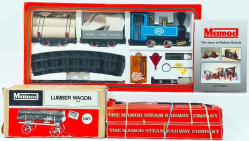 Mamod Postwar Lumbar Wagon Track and Steam Railroad Boxed