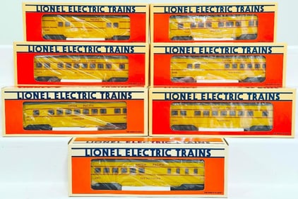 Lionel Modern O Gauge Seven (7) Assorted Union Pacific Passenger Cars Boxed
