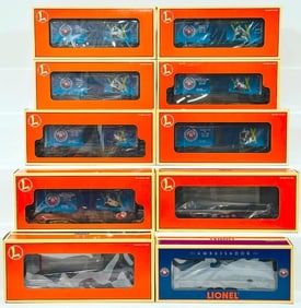 Lionel Modern O Gauge Ten (10) Assorted Freight Cars Boxed