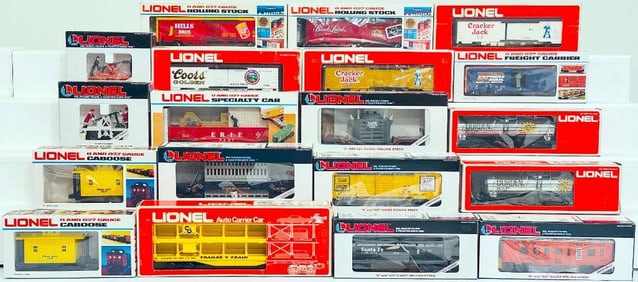 Lionel Modern O Gauge Seventeen Assorted Freight Cars/Operating Santa Hand Car/Operating Hand Car