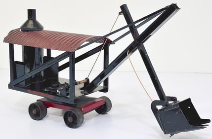 Buddy L Prewar 270 Steam Dredge black and red and made in 1924 to 1929