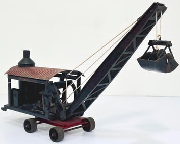 Buddy L Prewar 220 Steam Shovel black and red manufactured 1928 to 1929