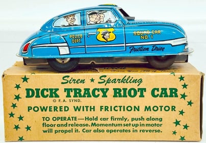 Marx Postwar Dick Tracy Sparkling Riot Car with Siren Boxed