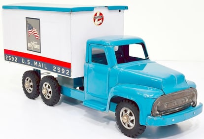 Buddy L Postwar 5853 US Mail Delivery Van black and white manufactured 1956
