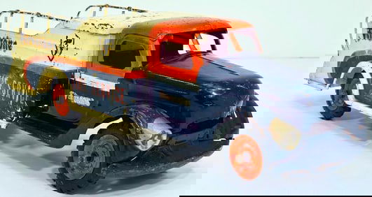 Buddy L Postwar Firestone Tire Service Truck orange black and cream manufactured in 1953