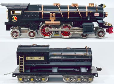 Lionel Prewar Standard Gauge Black 400E Locomotive and Black 400T Tender