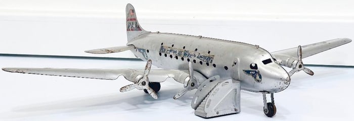Marx Postwar Pan American World Airways 4 Engine Metal Airplane