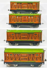 Lionel Prewar Standard Gauge 213 terra - cotta and green Livestock Car X4