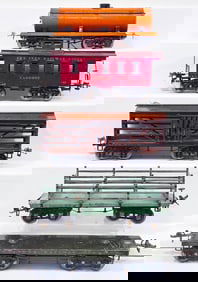 Ives Prewar Wide Gauge Five (5) Assorted Freight Cars