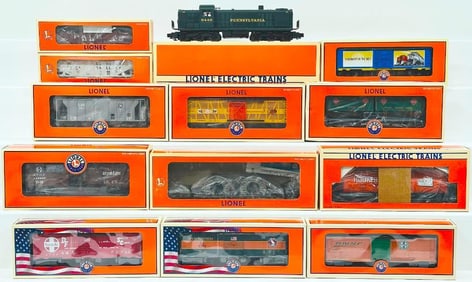 Lionel Modern O Gauge Pennsylvania RSD - 4 Diesel Engine Switcher/ Twelve (12) Assorted Freight Cars