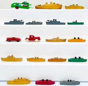 Unknown Manufacturer Fifteen (15) Assorted Wood Ships/Unknown Manufacturer Aluminum Three Vehicles