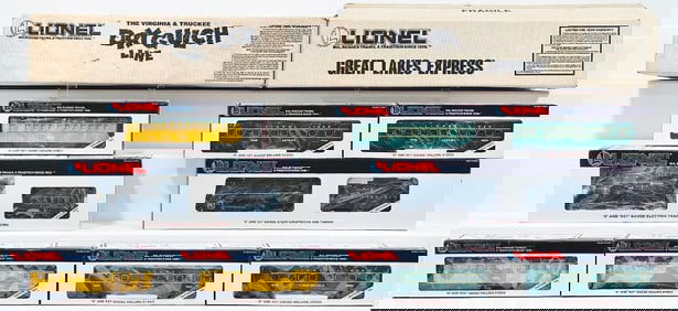 Lionel Modern O Gauge Great Lakes Express Set and Virginia and Truckee Dry Gulch Line Set Boxed