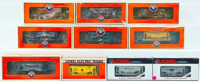 Lionel Modern O Gauge Ten (10) Assorted Convention Cars Boxed