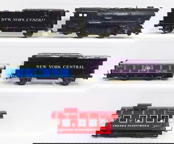 Mexican Marx Postwar O Gauge Sheet-metal Locomotive/NYC Sheet-Metal Tender/Mexican Marx Caboose