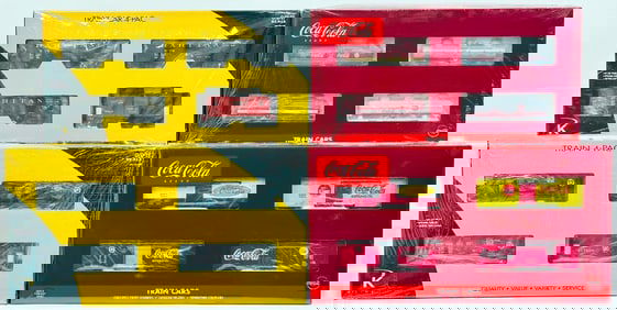 K-Line Modern O Gauge Coca-Cola Tank Car 4 Pack/Coca-Cola Box Car 4 Pack/Raritan Copper Works 4 Pack